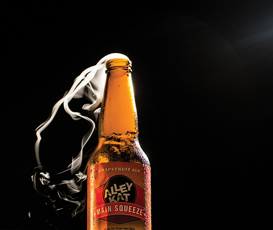 Product shot for Alley Kat Brewery
