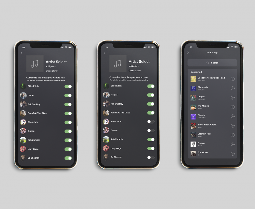 Spotify App Feature - Artist Select 1
