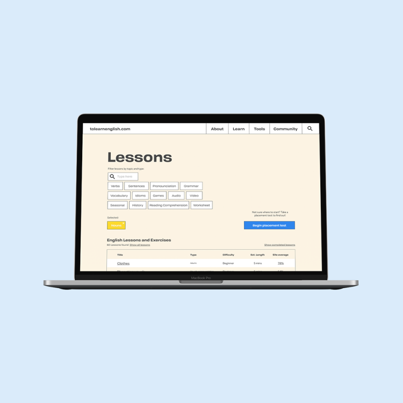 English Learning Website Redesign 2