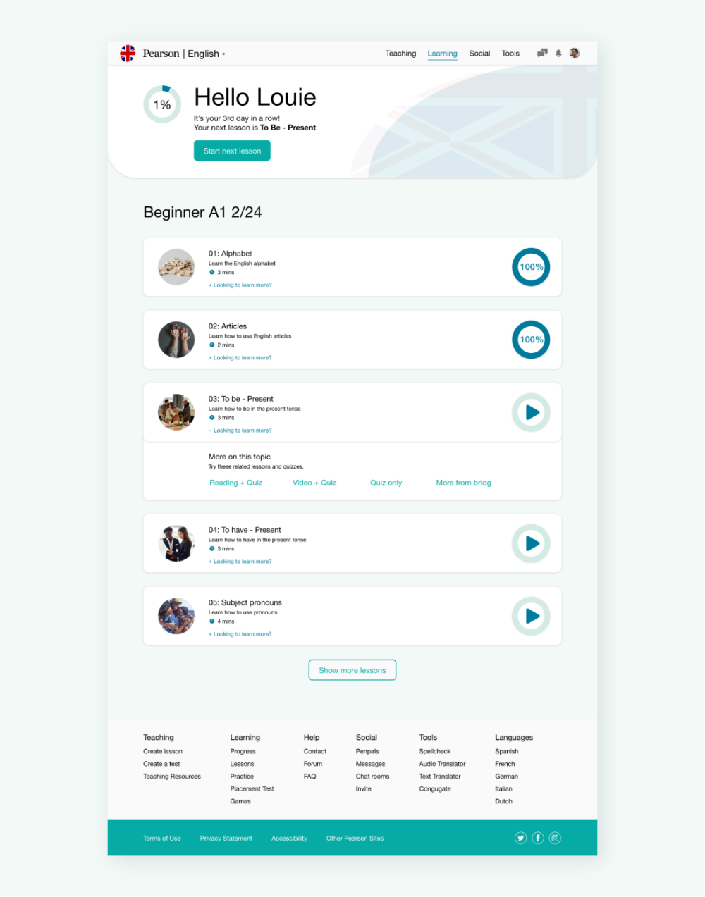 Language Learning Website