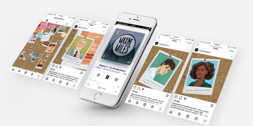 Maxine Miles Podcast Cover and Instagram Graphics