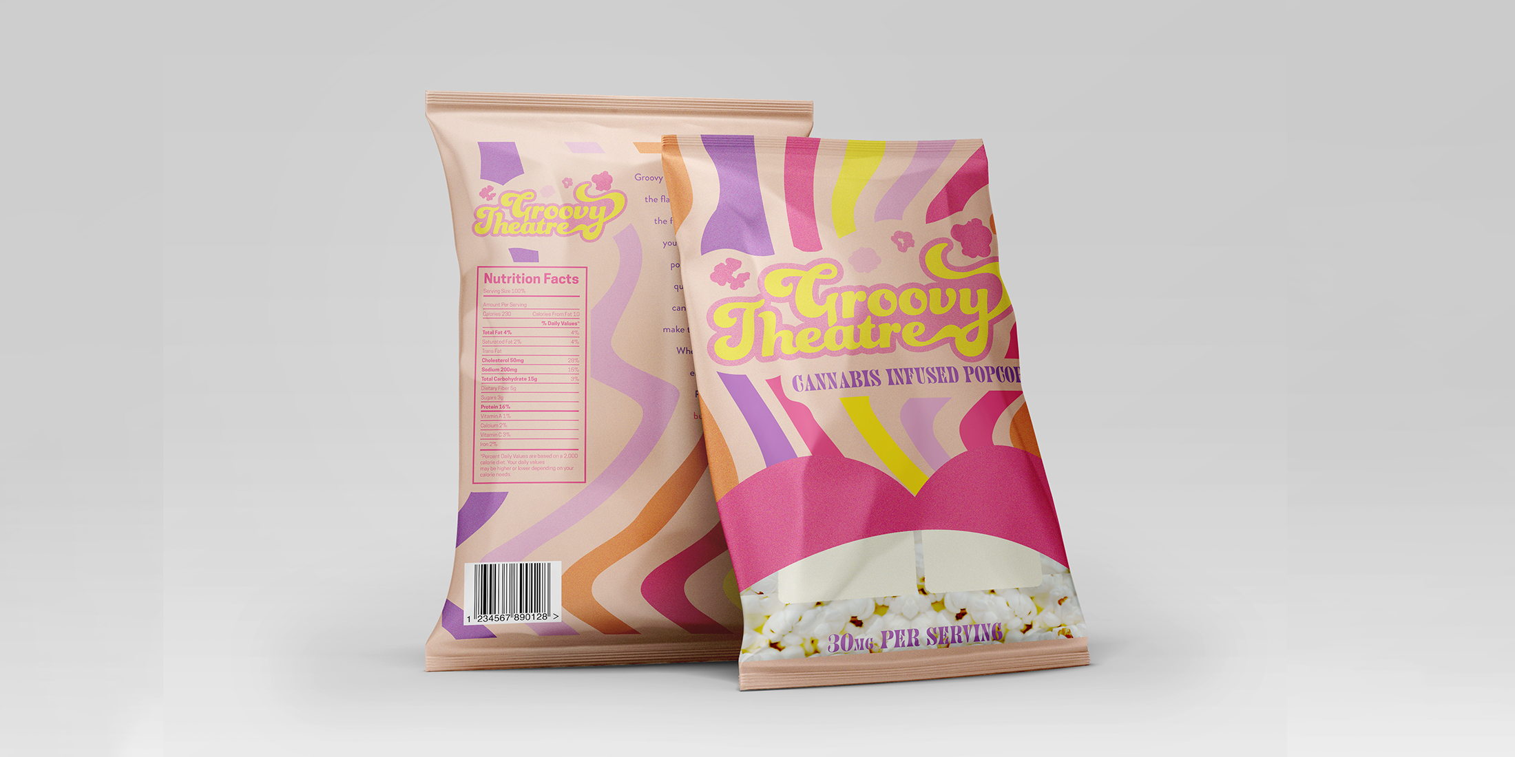 Groovy Theatre Popcorn - Branding & Ad Campaign - Image 1