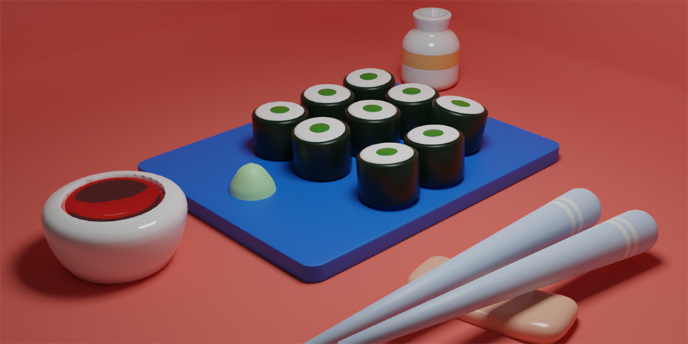3D Sushi Making Video