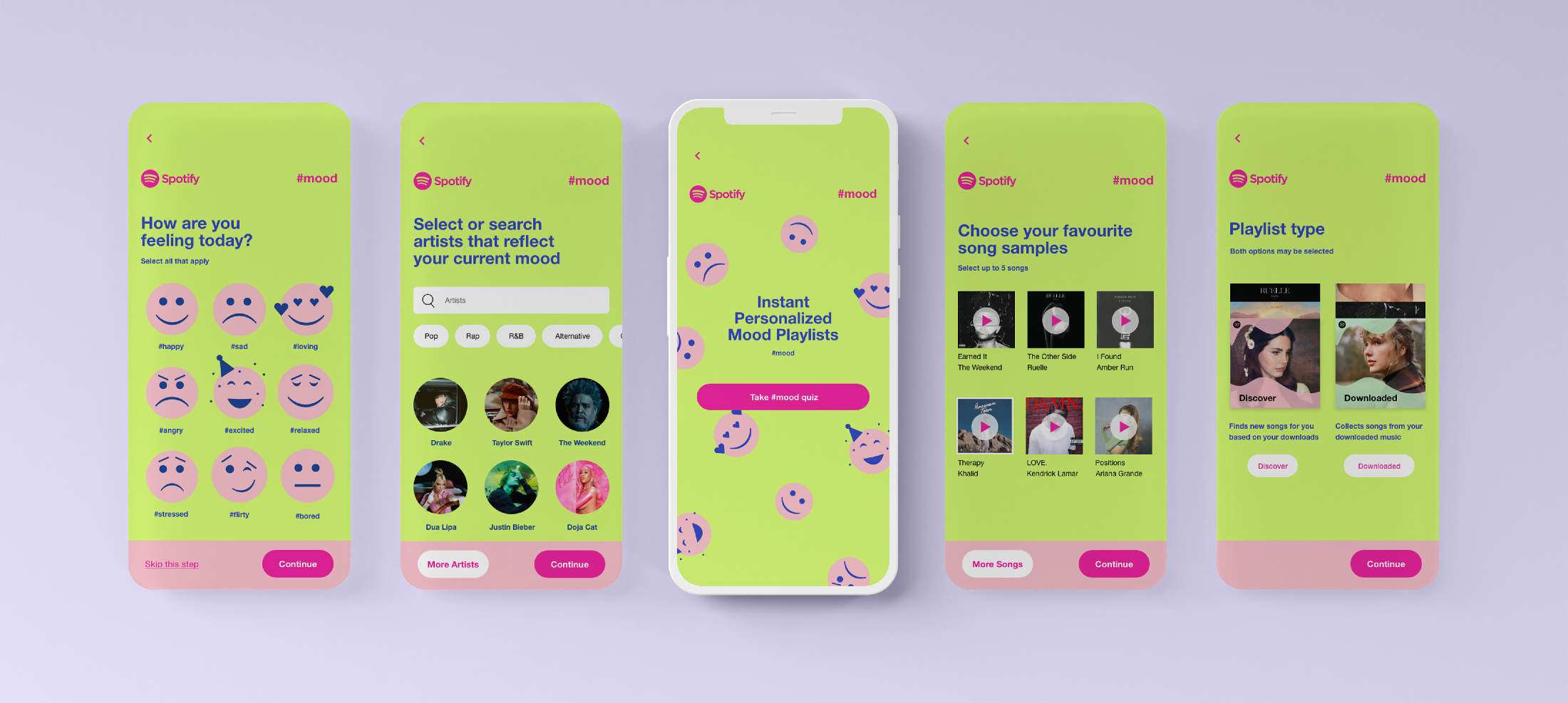 Spotify #mood Playlists Feature