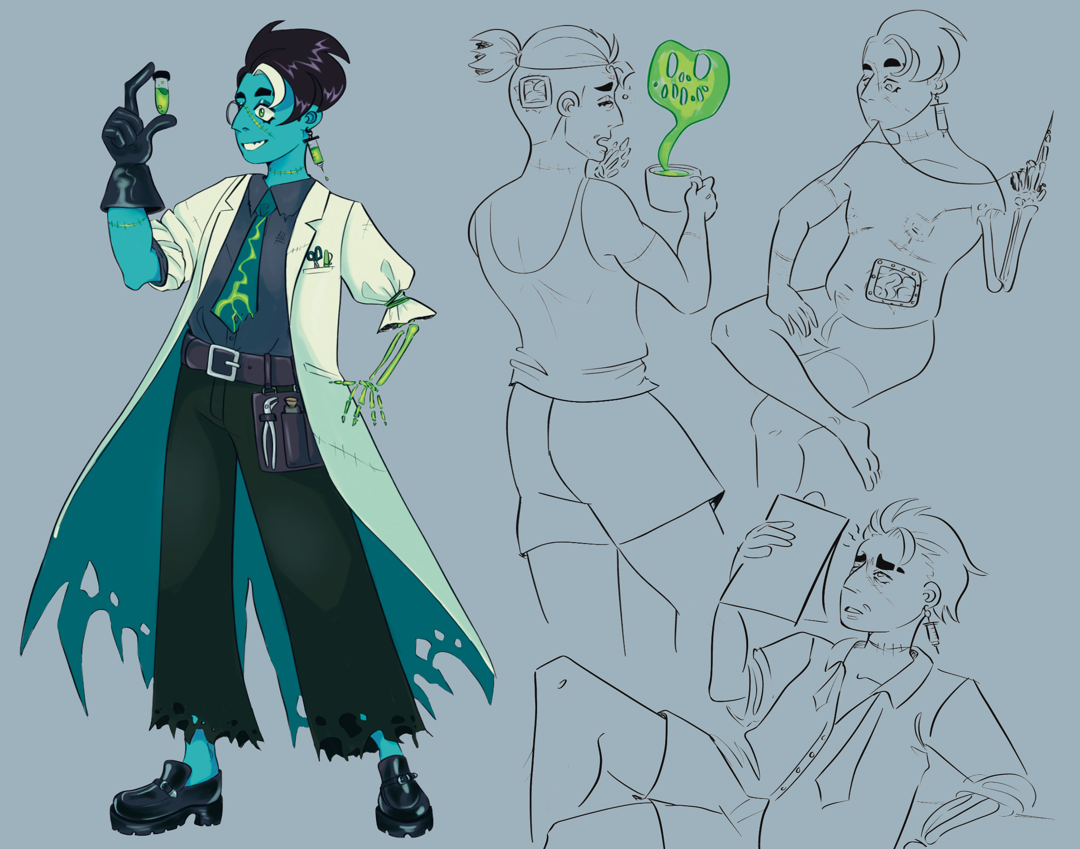 Mad Scientist Character Illustration