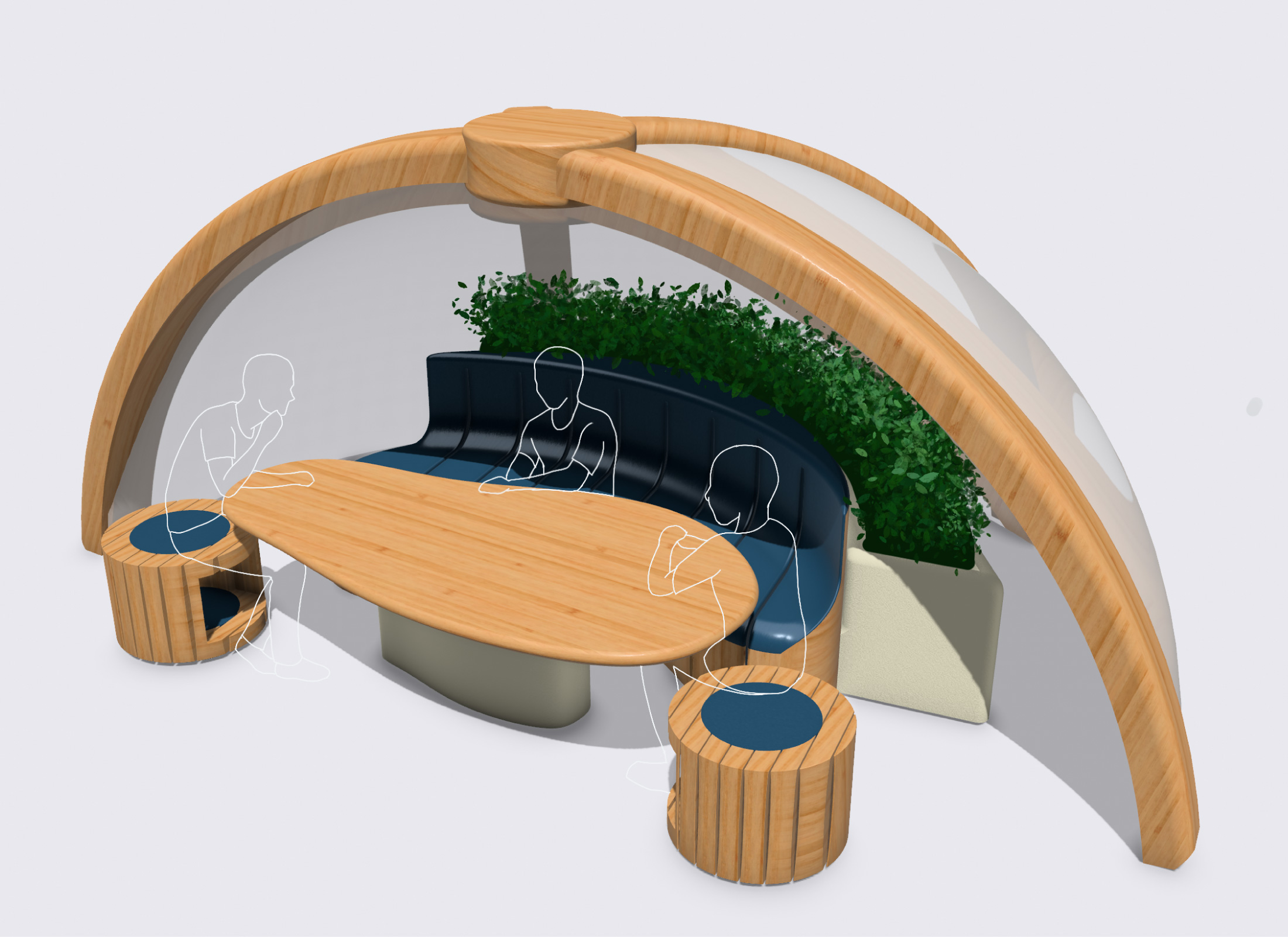 Public Park Seating Installation