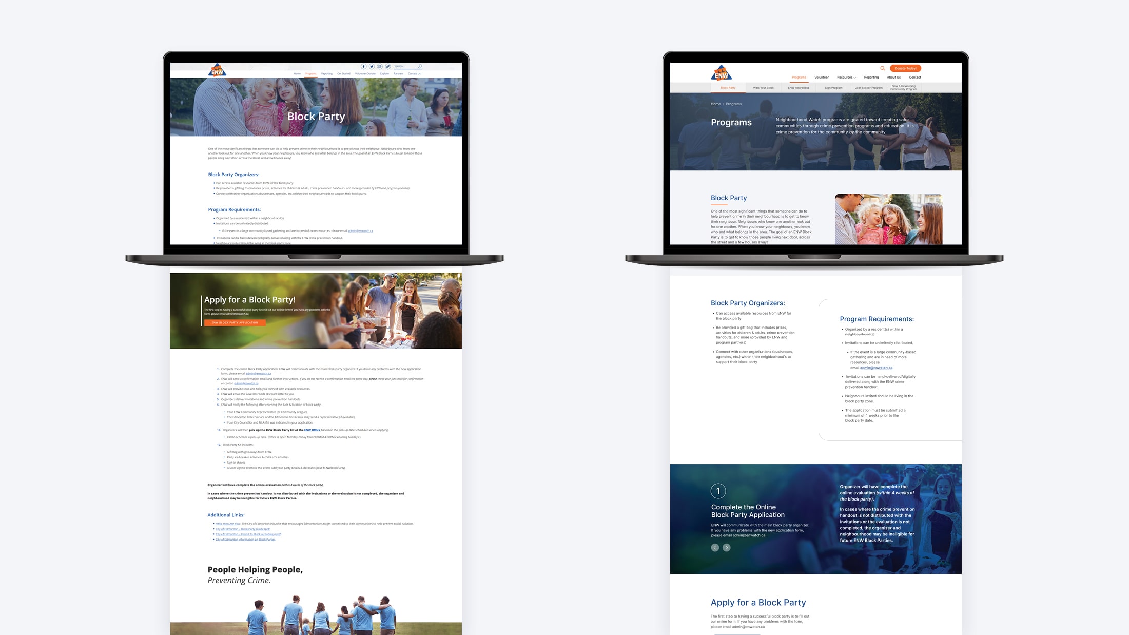 Edmonton Neighbourhood Watch - Website Redesign