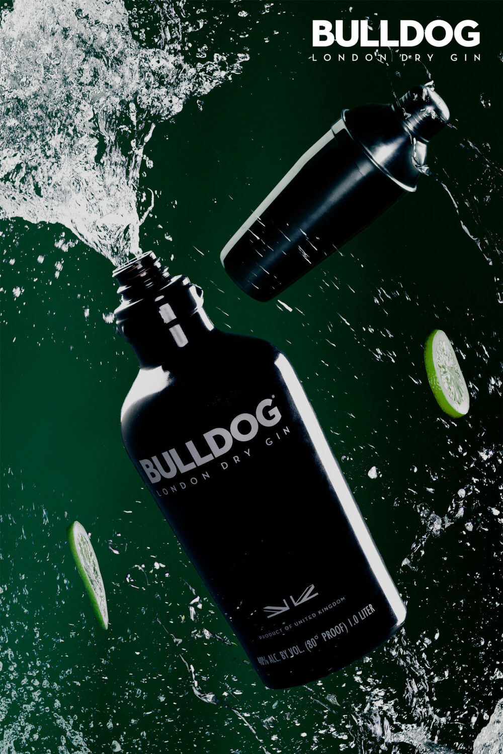 Floating Bulldog Gin Poster